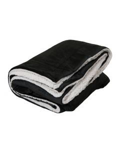 Micro Mink Sherpa Throw Blanket (50 inches x 60 inches)-Black