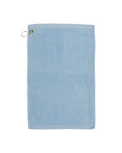 Premium 16 inch x 26 inch Velour Golf Towel with Corner Hook &Grommet Placement-Light Blue