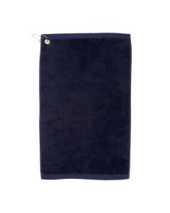 Premium 16 inch x 26 inch Velour Golf Towel with Corner Hook &Grommet Placement-Navy