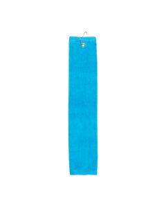 Premium 16 inch x 26 inch Velour Golf Towel with Tri-fold Hook & Grommet Placement-Aqua