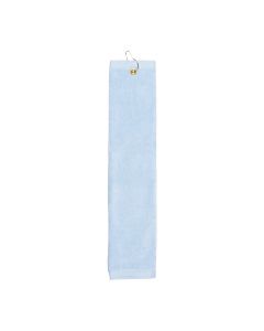 Premium 16 inch x 26 inch Velour Golf Towel with Tri-fold Hook & Grommet Placement-Light Blue