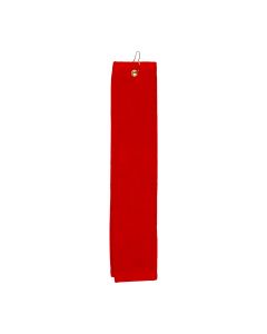 Premium 16 inch x 26 inch Velour Golf Towel with Tri-fold Hook & Grommet Placement-Red