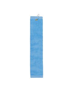 Premium 16 inch x 26 inch Velour Golf Towel with Tri-fold Hook & Grommet Placement-Sky Blue