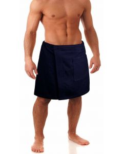 Men's Terry Velour Body Wrap, Navy (One Size)
