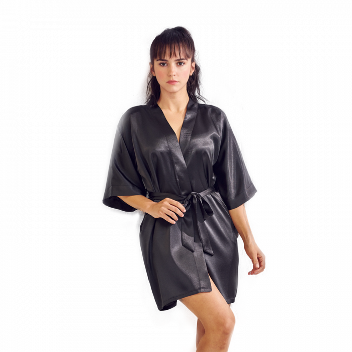 Lu's Chic Men's Satin Kimono Robe Silk Short Sleeves Summer Bathrobe  Pockets Nightgown Robes Black US M (Tag2XL) - Walmart.com